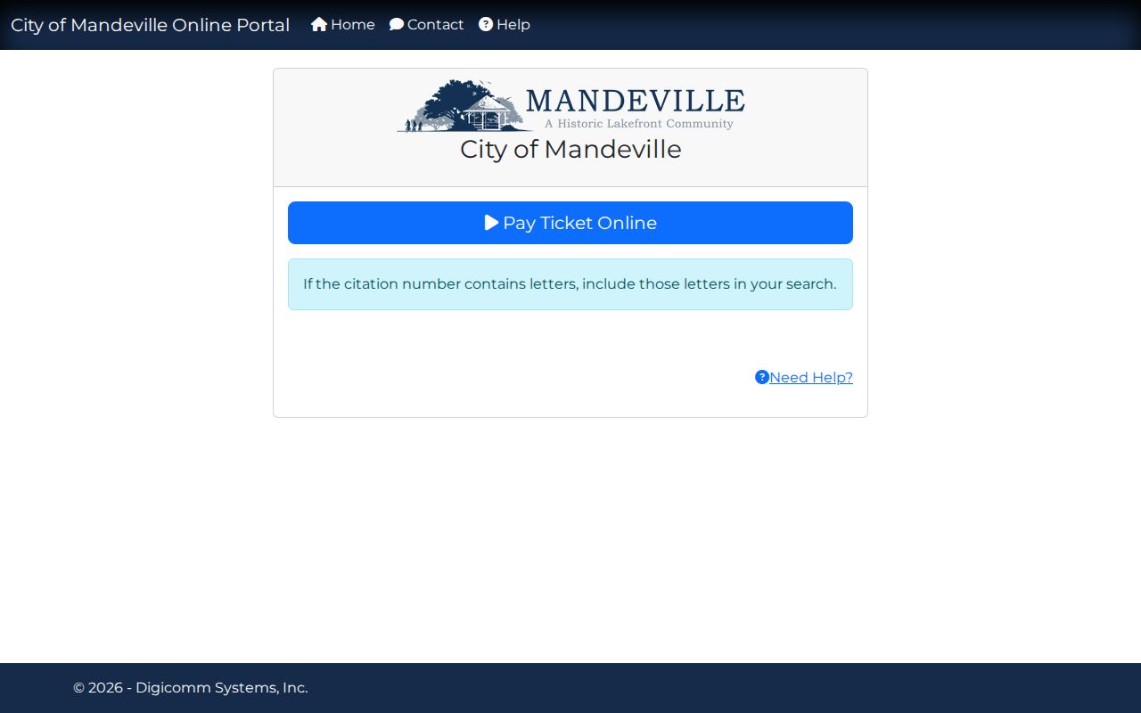 St. Tammany traffic court records through Mandeville ticket payment